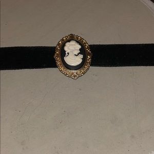 Black velvet choker with Victorian cameo pendant